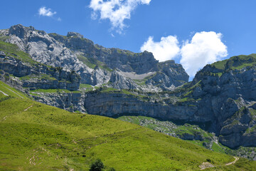 Fototapeta na wymiar randonné près du col de la Forclaz, Annecy, Savoie , France