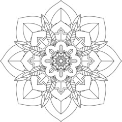 Easy Mandala coloring book simple and basic for beginners, seniors and children. Set of Mehndi flower pattern for Henna drawing and tattoo. Decoration in ethnic oriental, Indian style.