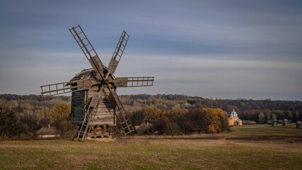 Historic wind mill in Pyrohiv