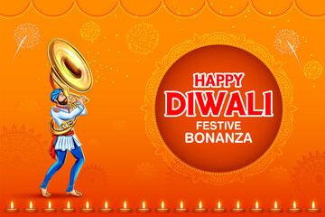 illustration of Sale and promotion advertisement for Happy Diwali Holiday background for light festival of India