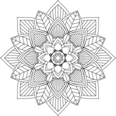 Easy Mandala coloring book simple and basic for beginners, seniors and children. Set of Mehndi flower pattern for Henna drawing and tattoo. Decoration in ethnic oriental, Indian style.