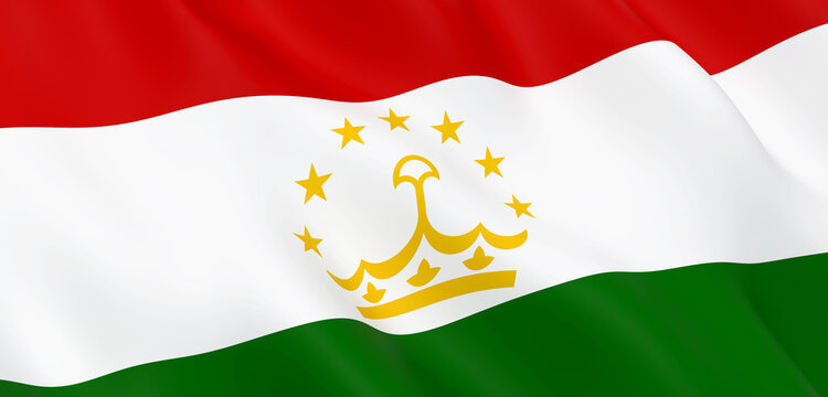 National Fabric Wave Closeup Flag of Tajikistan
