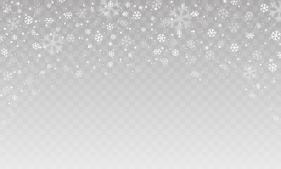 Christmas falling snow. Winter background with snowflakes