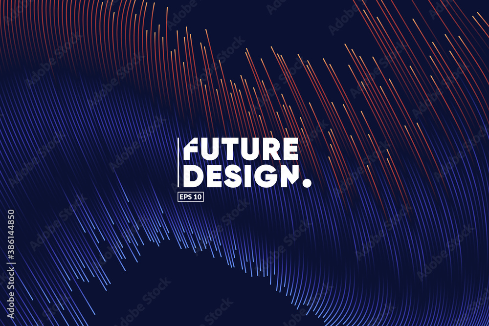 Poster gradient lines composition background. future, technology, big data, science theme template. eps10 v