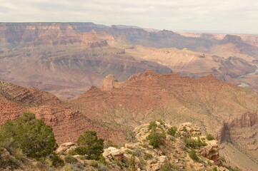 Fototapeta na wymiar Sunset hike in the mighty Grand Canyon in Arizona, United States of America