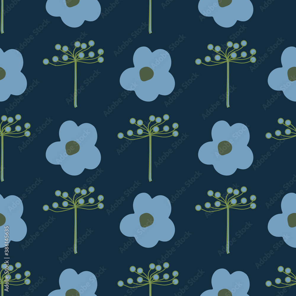 Poster colorful vector flowers seamless repeat pattern print background design