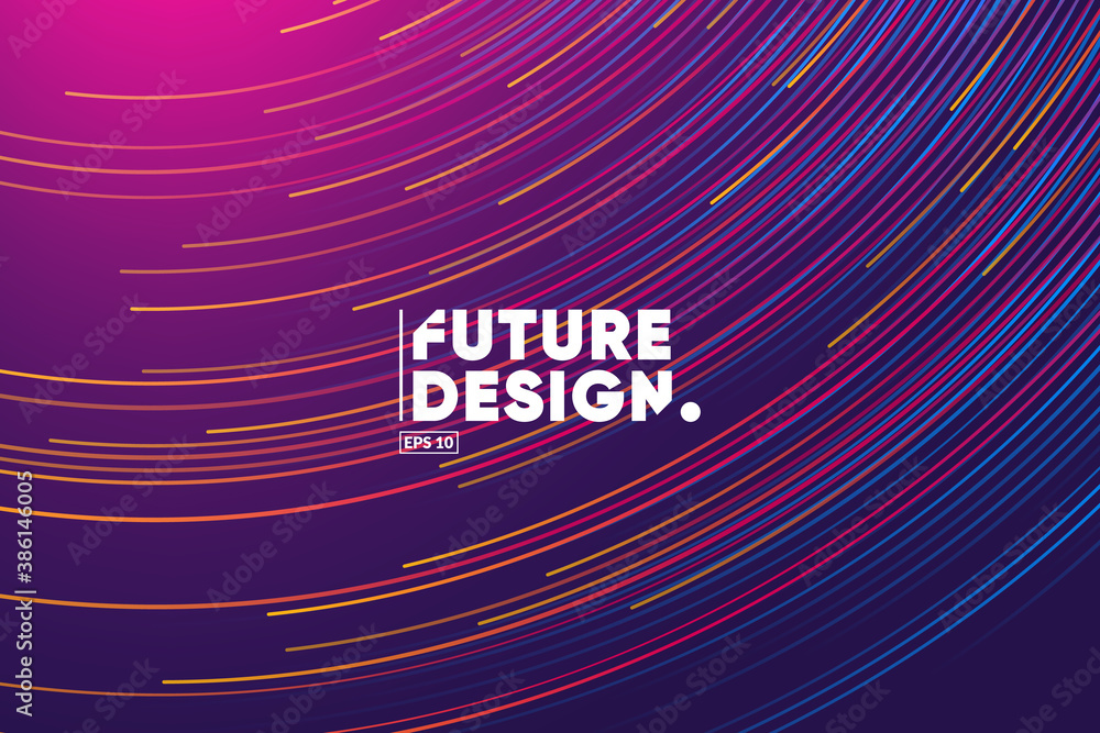 Poster gradient lines composition background. future, technology, big data, science theme template. eps10 v