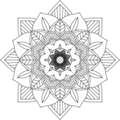 Easy Mandala coloring book simple and basic for beginners, seniors and children. Set of Mehndi flower pattern for Henna drawing and tattoo. Decoration in ethnic oriental, Indian style.