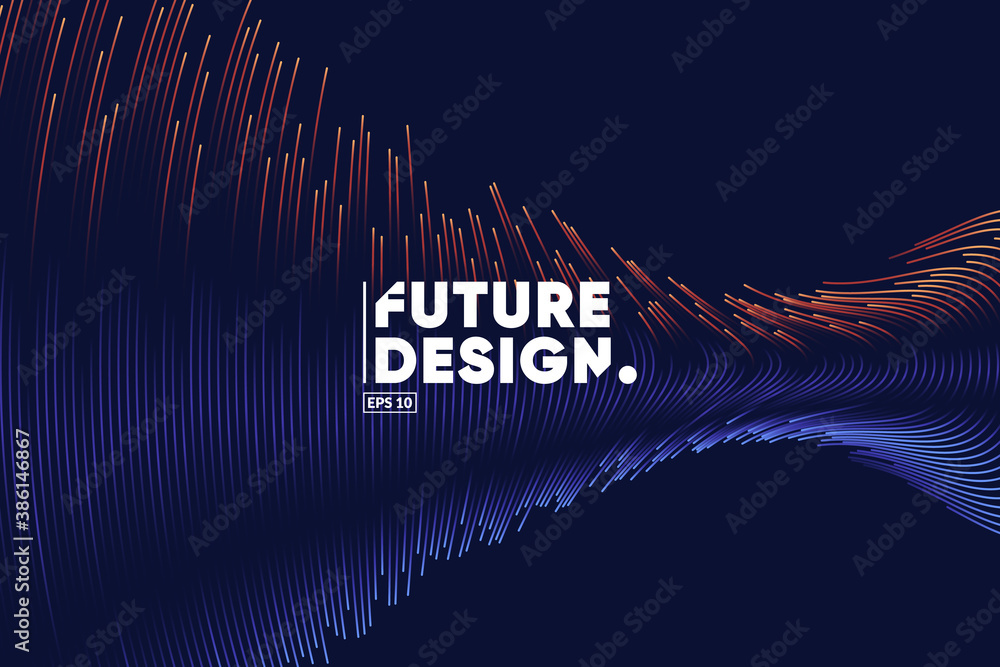 Poster gradient lines composition background. future, technology, big data, science theme template. eps10 v