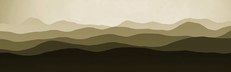 Fototapeta na wymiar modern peaks landscape - wide digital drawn background or texture illustration