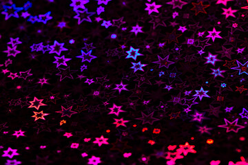 Obraz na płótnie Canvas pink, purple, blue holographic stars abstract patterned background