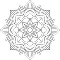Easy Mandala coloring book simple and basic for beginners, seniors and children. Set of Mehndi flower pattern for Henna drawing and tattoo. Decoration in ethnic oriental, Indian style.