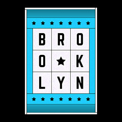 Vector retro illustration on the theme of Brooklyn. Urban. Modern. Stylized vintage grunge striped, poster, print.