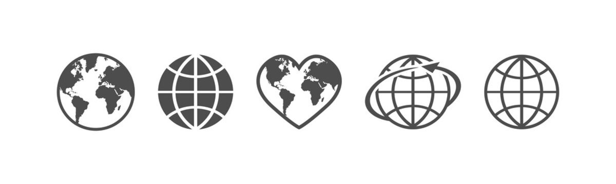 Globe icon. Earth globe Icon set. Vector