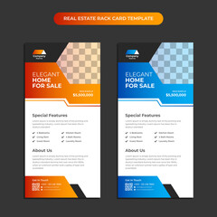 Real estate business modern home for sale dl flyer rack card design template