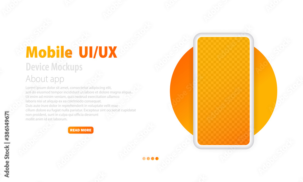 Poster smartphone blank screen. frame less smartphone. modern design. device mockup. ui ux design with phon