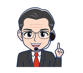 White-haired man in green short sleeves