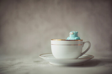  marshmallow bear in a cup of hot chocolate 