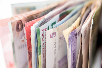 Paper money background of the different countries