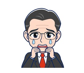 White-haired man in green short sleeves