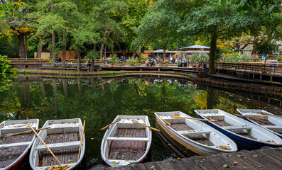 Ruderboote am Neuen See in Berlin