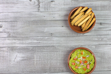 Homemade guacamole. Mexican food.