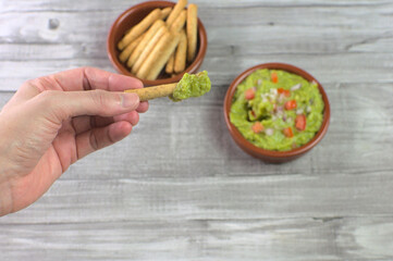 Homemade guacamole. Mexican food.