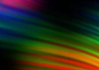 Dark Multicolor, Rainbow vector blurred shine abstract template.