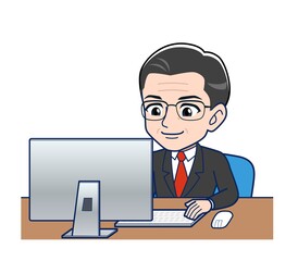 Elderly man in a gray jacket