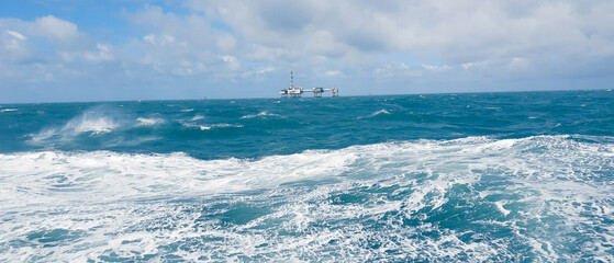 Oil rig in the sea.