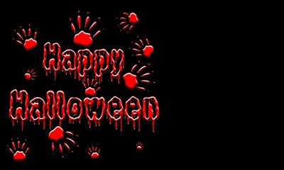 Happy halloween beautiful illustration on plain black background