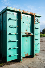 Conteneur - déchetterie, démolition, déchets, matériel, industrie, casse, cassé, Bac.