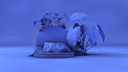 3d rendering of white marble pedestal isolated on black background, round gold frame, memorial board, cylinder steps, abstract minimal concept, blank space, clean design, luxury minimalist mockup