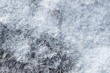 Light bright blue white frost snowflake beautiful pattern. Cold season scene  background.
