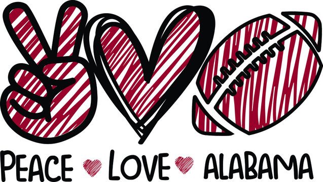 Peace Love Alabama Vector file 