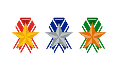 golden silver bronze medals, vector awards set