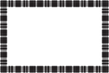 Vintage frame vector. Scottish border pattern retro style. Tartan plaid ornament.