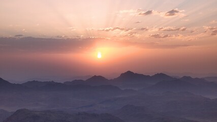 sunrise in the mountains