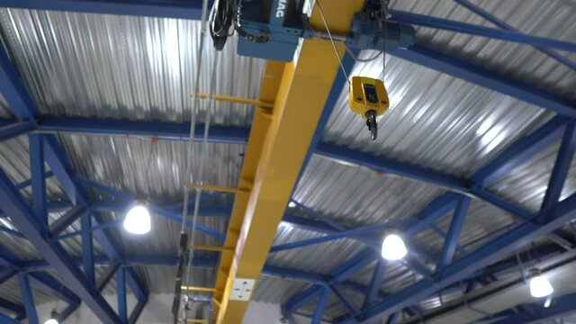 Engineer maintenance big crane at large industry foctory
