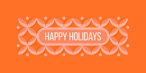 Christmas greeting card with elegant geometric pattern and wishes of happy holidays