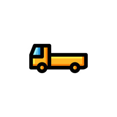 Pickup Car Icon Filled Outline Transportation Illustration Logo Vector
