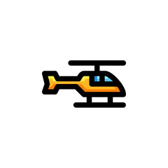 Helicopter Icon Filled Outline Transportation Illustration Logo Vector
