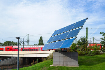 solar panels at a train station in Berlin germany, to prevent climate change