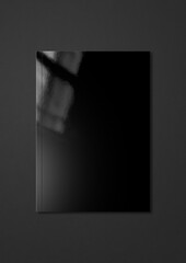 Black Booklet cover template on dark gray background