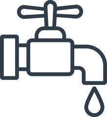 Water tap icon. Faucet with water drop. Vector illustration tap water stopcock.