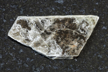 macro photography of sample of natural mineral from geological collection - rough laminas of...