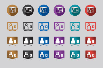 video call icon set vector graphic for any business.