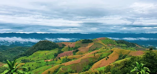 Fotobehang Vinicunca Panorama of beautiful view on hills