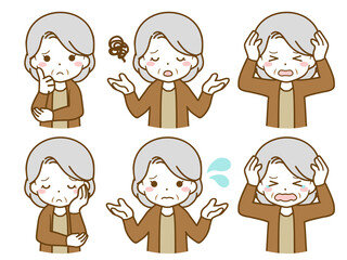 困っているおばあちゃん