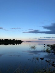 sunset over the river